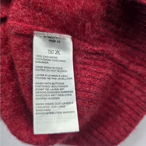 Saks Fifth Avenue -  Cashmere Cardigan Sweater Red - Small - Picture 5 of 8